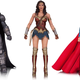 Armored Batman, Wonder Woman, and Superman. Wonder Woman and Superman $45 each, Batman $50. Batman and Superman in stores September 2016, Wonder Woman in stores November 2016.